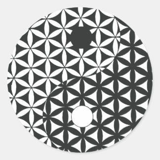 Flower of Life Space Time Yin Yang Classic Round Sticker