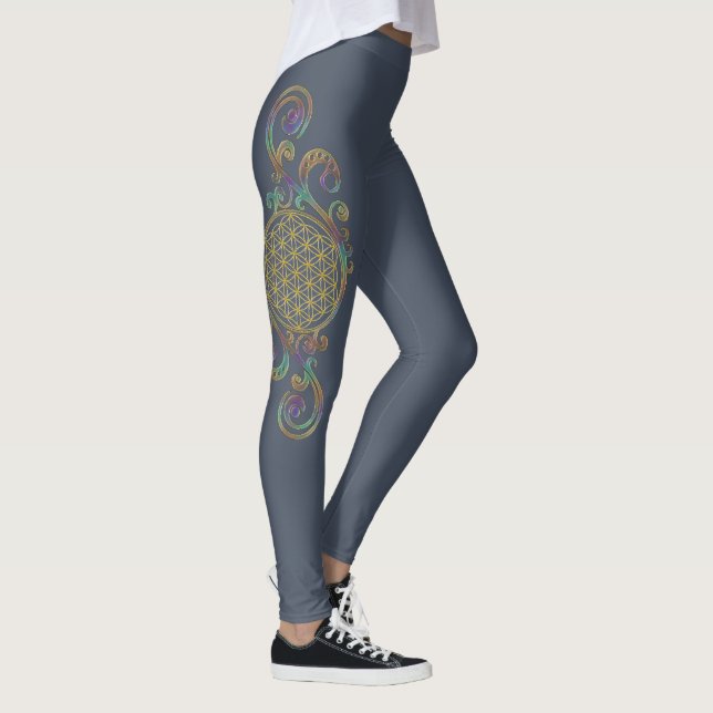 Flower Of Life - Spirals Ornaments 1 Leggings (Right)