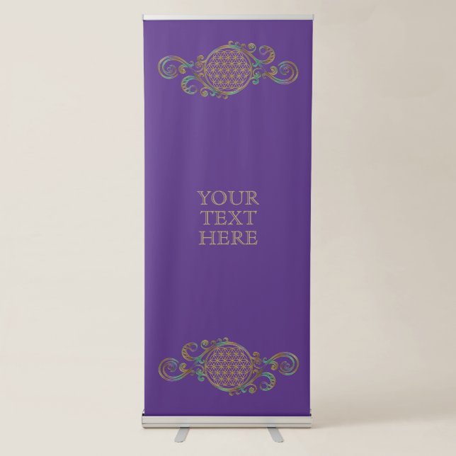 Flower Of Life - Spirals Ornaments 1 Retractable Banner (Front)