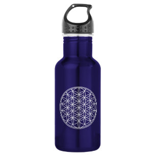 Flower of life stainless steel water bottle