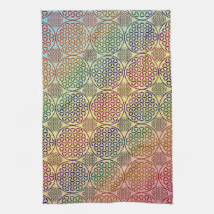 Flower of Life - stamp grunge pattern 1 Towel