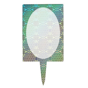 Flower of Life - stamp grunge pattern 2 Cake Topper