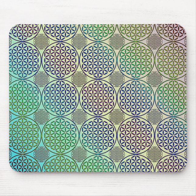 Flower of Life - stamp grunge pattern 2 Mouse Pad (Front)