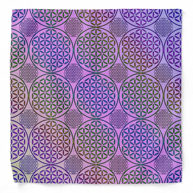 Flower of Life - stamp grunge pattern 3 Bandana (Front)