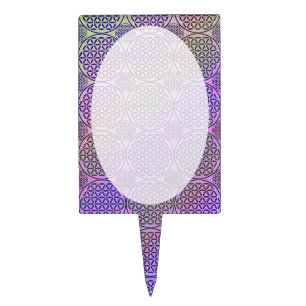 Flower of Life - stamp grunge pattern 3 Cake Topper