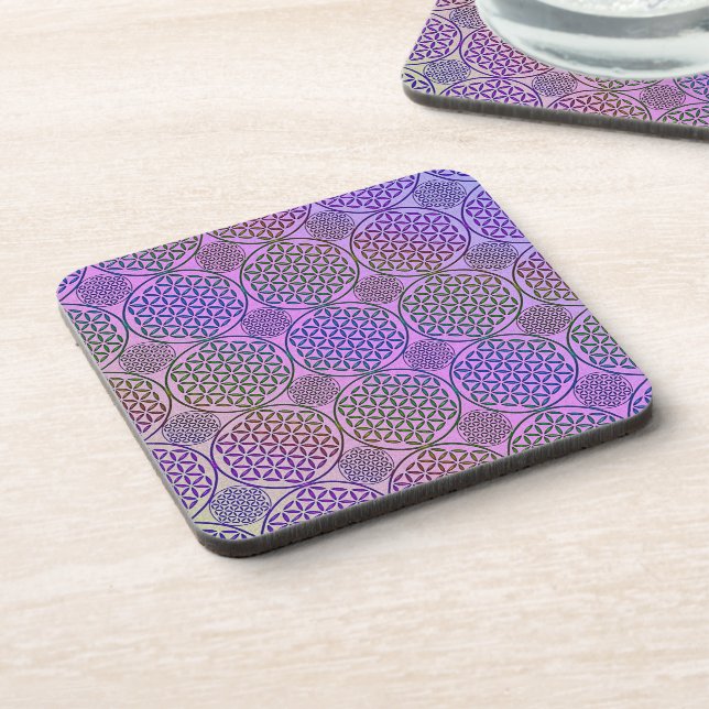 Flower of Life - stamp grunge pattern 3 Drink Coaster (Left Side)