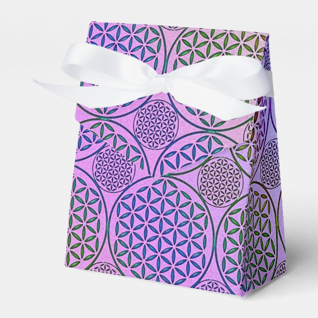 Flower of Life - stamp grunge pattern 3 Favor Boxes (Front Side)