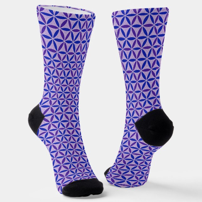 FLOWER OF LIFE - stamp pattern 4 Socks (Angled)