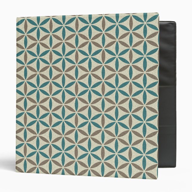 Flower of Life - stamp pattern - BG 1 3 Ring Binder (Front/Inside)