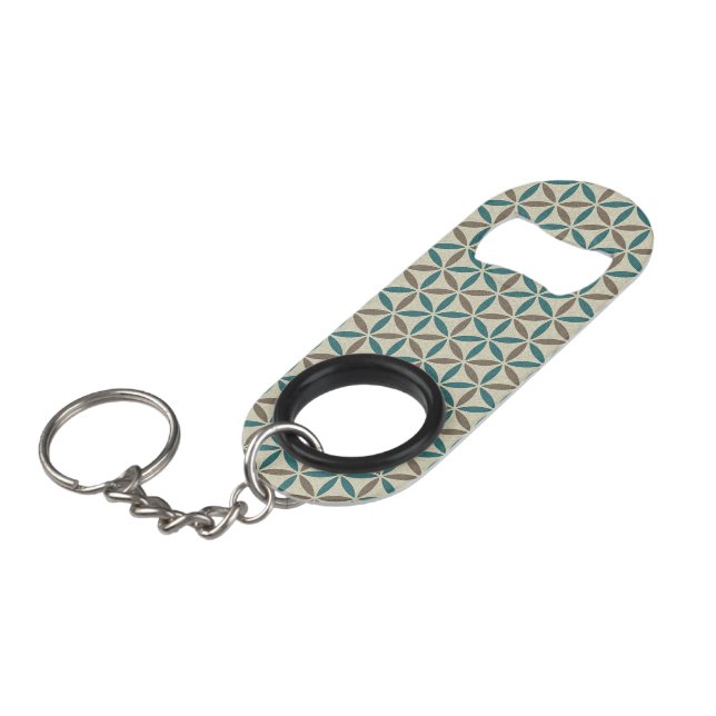 Flower of Life - stamp pattern - BG 1 Keychain Bottle Opener (Front Angled)