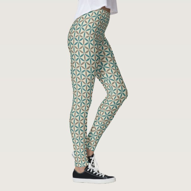 Flower of Life - stamp pattern - BG 1 Leggings (Right)