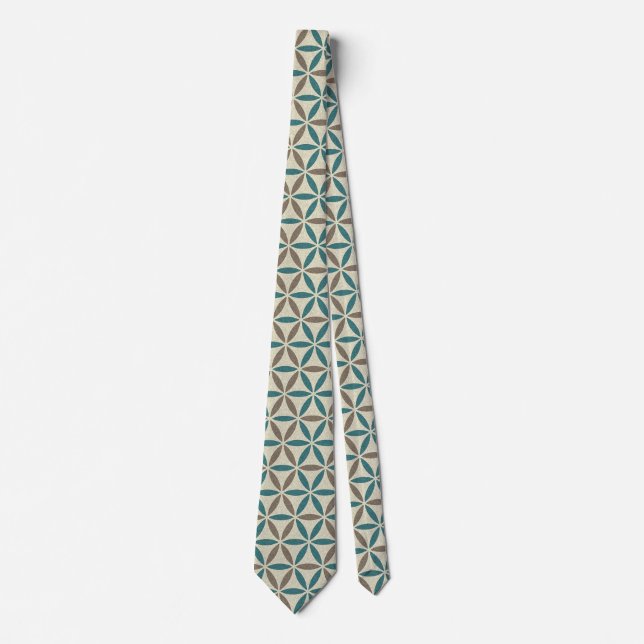 Flower of Life - stamp pattern - BG 1 Neck Tie (Front)