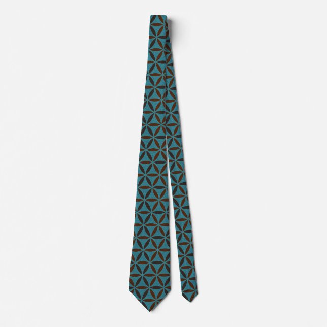 Flower of Life - stamp pattern - BG 2 Neck Tie (Front)