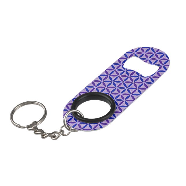 Flower of Life - stamp pattern - BG 4 Keychain Bottle Opener (Front Angled)