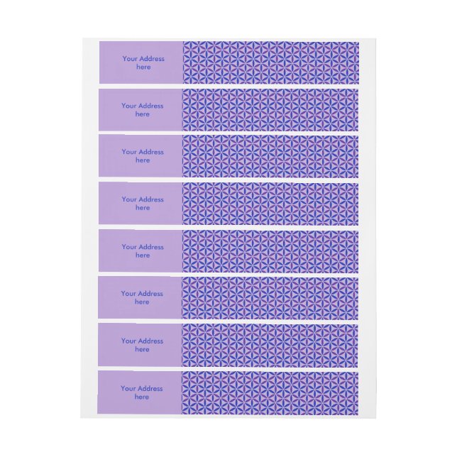 Flower of Life - stamp pattern - BG 4 Wrap Around Address Label (Sheet)