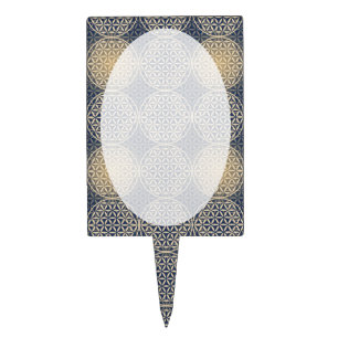 Flower of Life - stamp pattern - blue sand Cake Topper