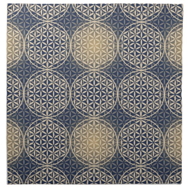 Flower of Life - stamp pattern - blue sand Cloth Napkin (Front)