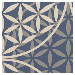 Flower of Life - stamp pattern - blue sand Fabric