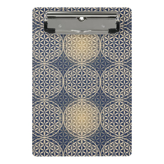 Flower of Life - stamp pattern - blue sand Mini Clipboard (Front)