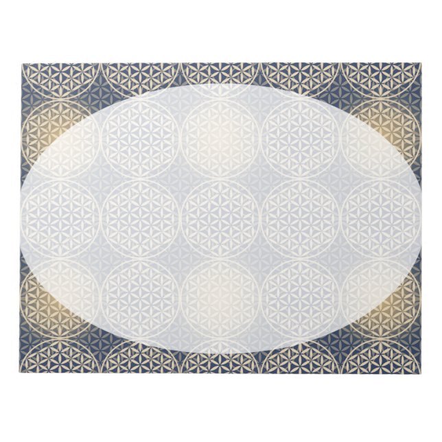 Flower of Life - stamp pattern - blue sand Notepad (Front)