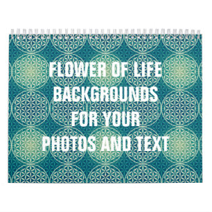 Flower of Life - stamp pattern - cyan blue Calendar