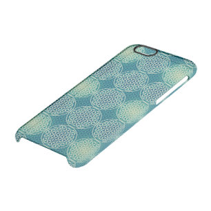 Flower of Life - stamp pattern - cyan blue Clear iPhone 6/6S Case
