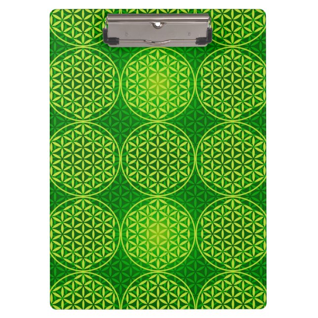 Flower of Life - stamp pattern - green Clipboard (Front)