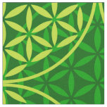 Flower of Life - stamp pattern - green Fabric
