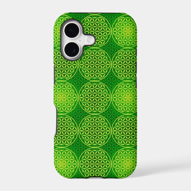 Flower of Life - stamp pattern - green Iphone Case (Back)