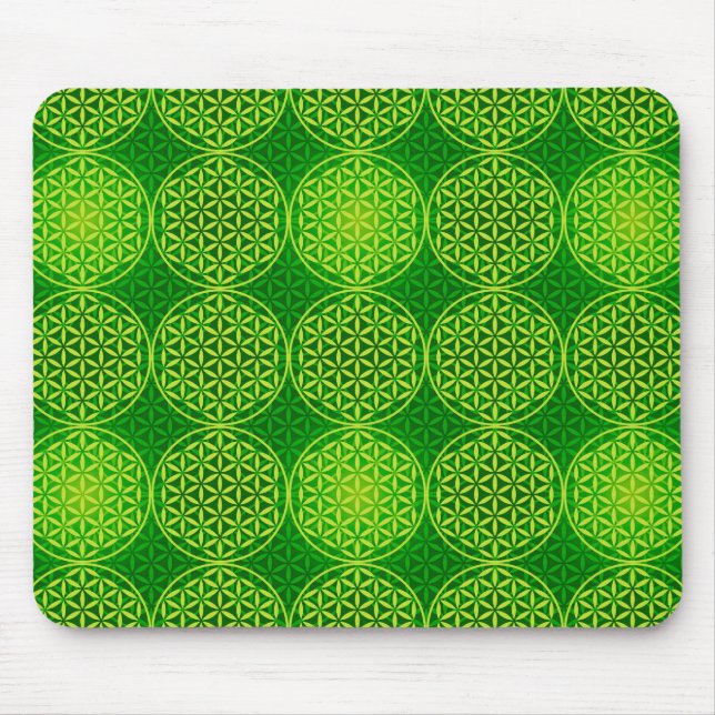 Flower of Life - stamp pattern - green Mouse Pad (Front)