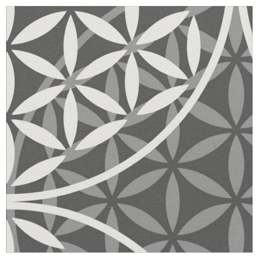 Flower of Life - stamp pattern - grey Fabric