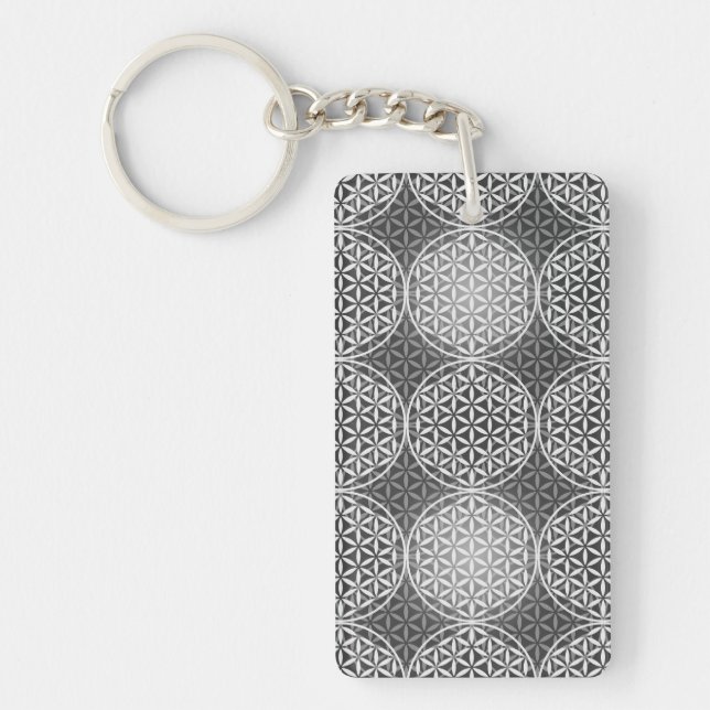 Flower of Life - stamp pattern - grey Keychain (Front)