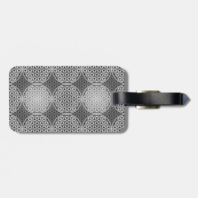 Flower of Life - stamp pattern - grey Luggage Tag (Back Horizontal)