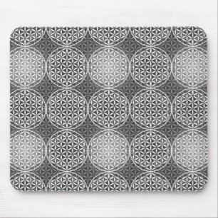 Flower of Life - stamp pattern - grey Mouse Pad