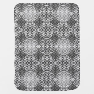 Flower of Life - stamp pattern - grey Receiving Blanket