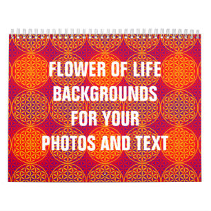 Flower of Life - stamp pattern - orange pink Calendar