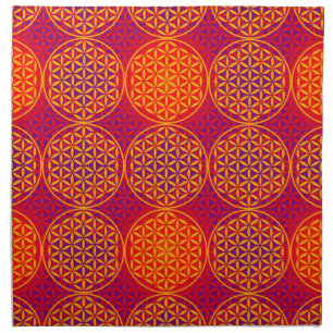 Flower of Life - stamp pattern - orange pink Napkin