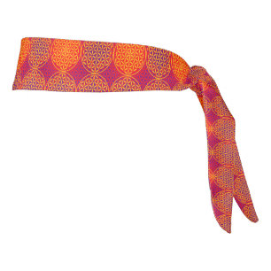 Flower of Life - stamp pattern - orange pink Tie Headband