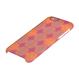 Flower of Life - stamp pattern - orange pink Clear iPhone 6/6S Case