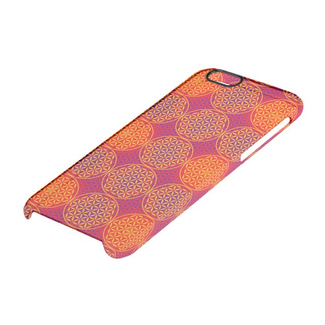 Flower of Life - stamp pattern - orange pink Uncommon iPhone Case (Bottom)