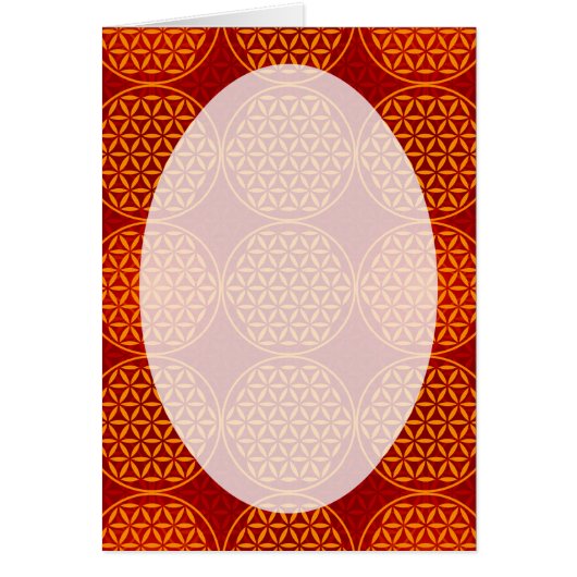 Flower of Life - stamp pattern - orange red Cards (Front)