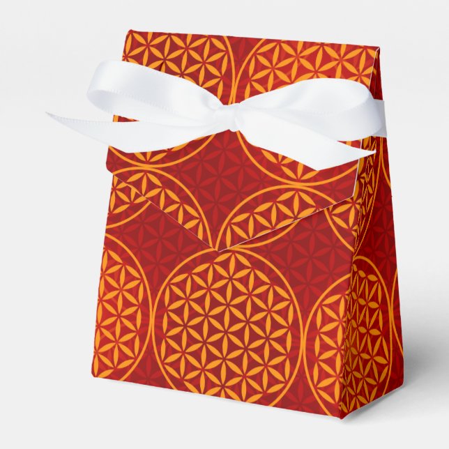 Flower of Life - stamp pattern - orange red Favor Boxes (Front Side)