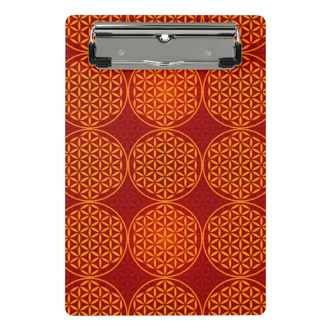 Flower of Life - stamp pattern - orange red Mini Clipboard (Front)