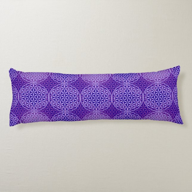 Flower of Life - stamp pattern - purple Body Pillow (Back)