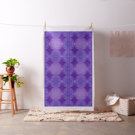 Flower of Life - stamp pattern - purple Fabric