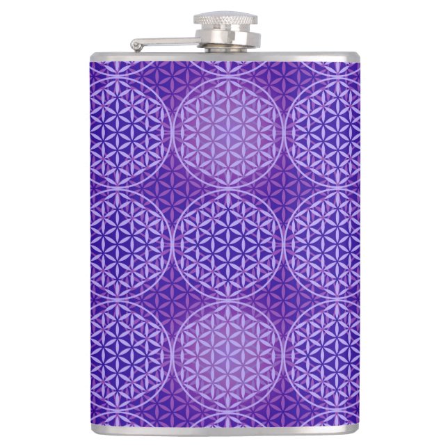 Flower of Life - stamp pattern - purple Flask (Front)