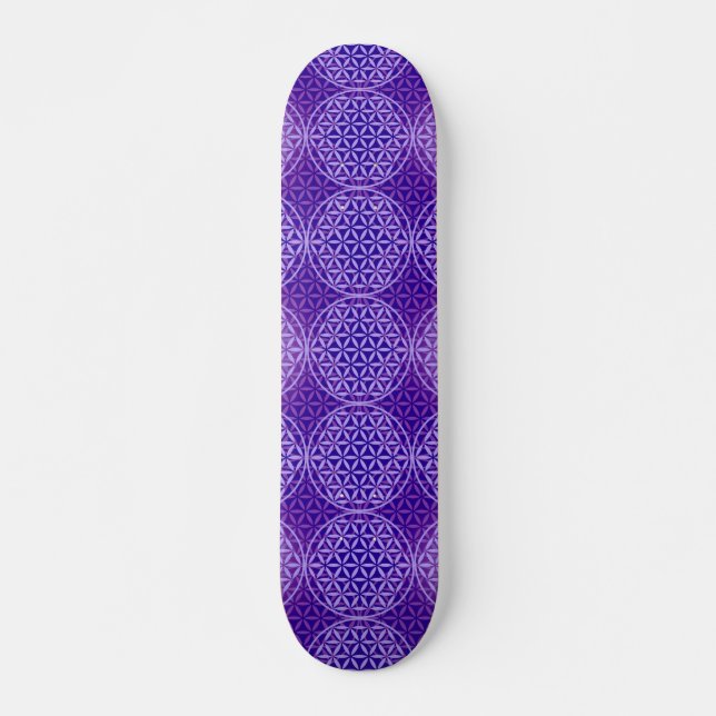Flower of Life - stamp pattern - purple Skateboard Deck (Front)