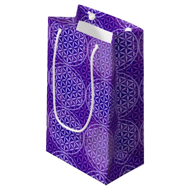 Flower of Life - stamp pattern - purple Small Gift Bag (Front Angled)
