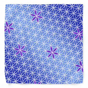 Flower Of Life - stamp seamless pattern - blue Bandana