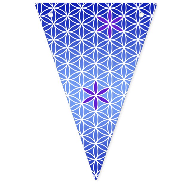 Flower Of Life - stamp seamless pattern - blue Bunting Flags (First Flag)